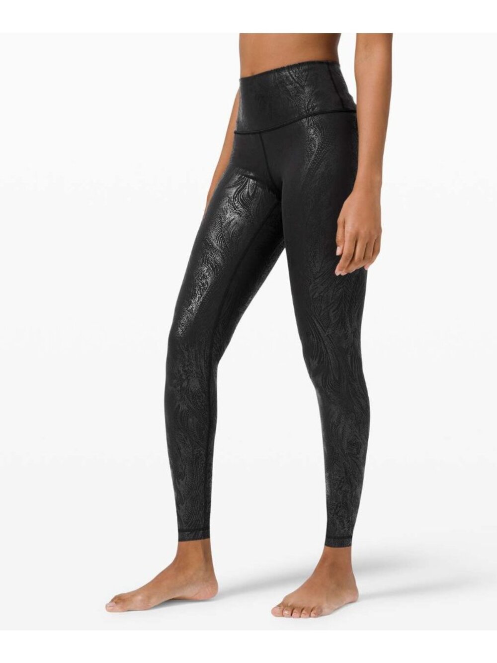 Lululemon Wunder Under High-Rise Tight 28" Shine Acclimatize Black Black Foil